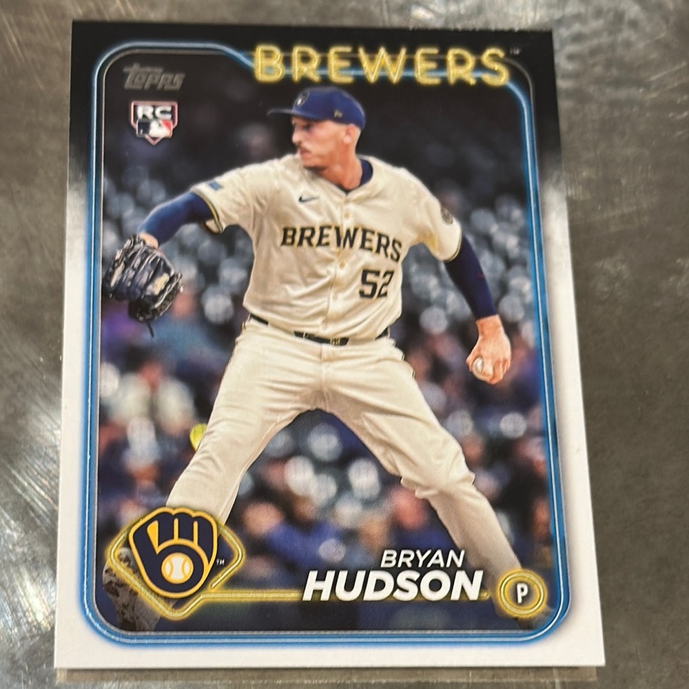 Topps Brewers Card with Cream and Blue